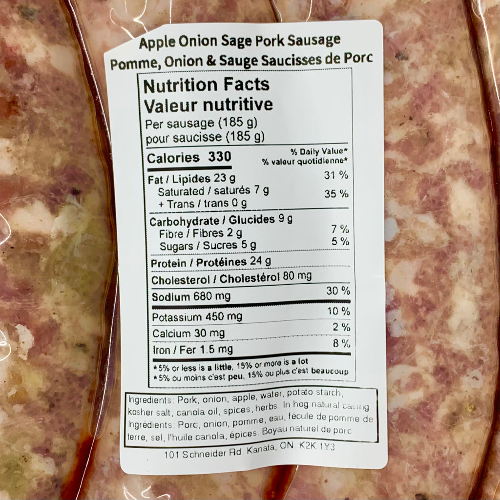 Valley Sausage Co. - Apple Onion Sage Pork Sausage