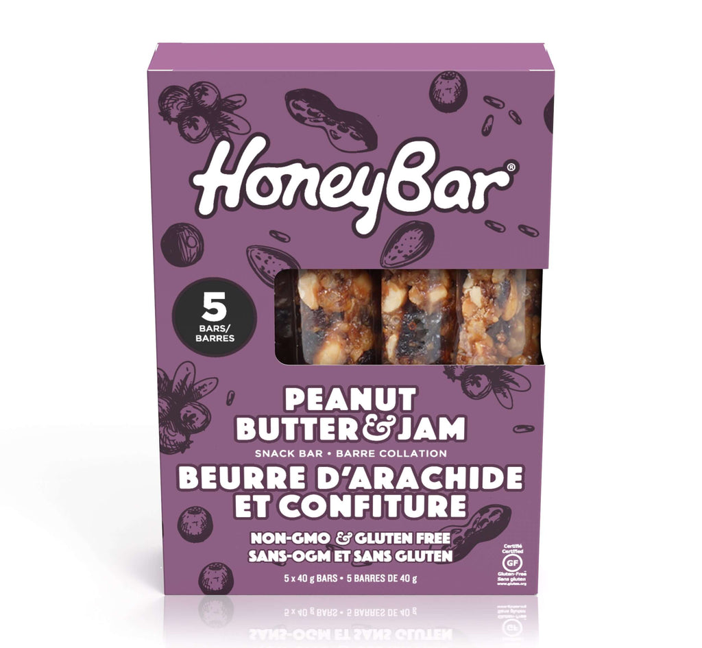 HoneyBar- Peanut Butter & Jam (5 bars)