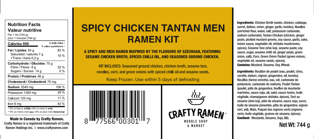 Crafty Ramen Market- Spicy Chicken Sesame Tantan Ramen Kit